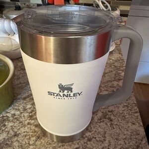 Stanley White and Silver Travel Mug